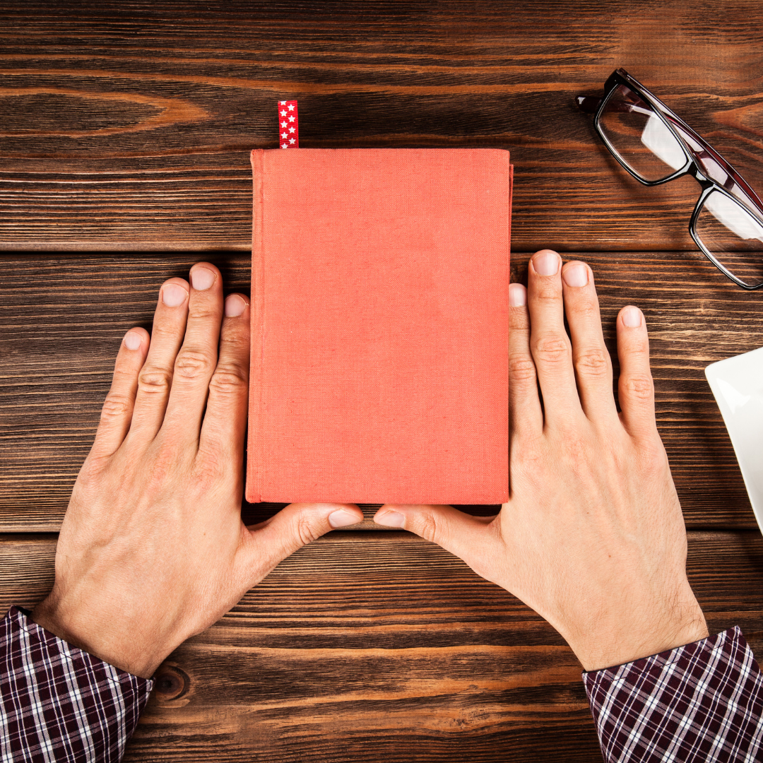 An author handing out a Business Card book