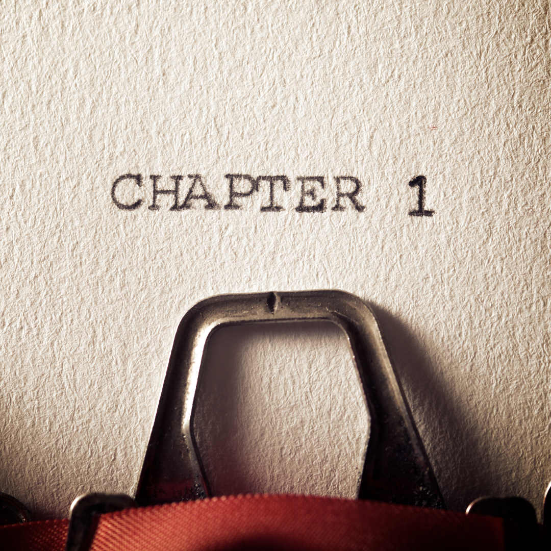 The first page of a chapter typed on a paper that symbolizes the importance of starting your writing journey even if it means to write just one chapter