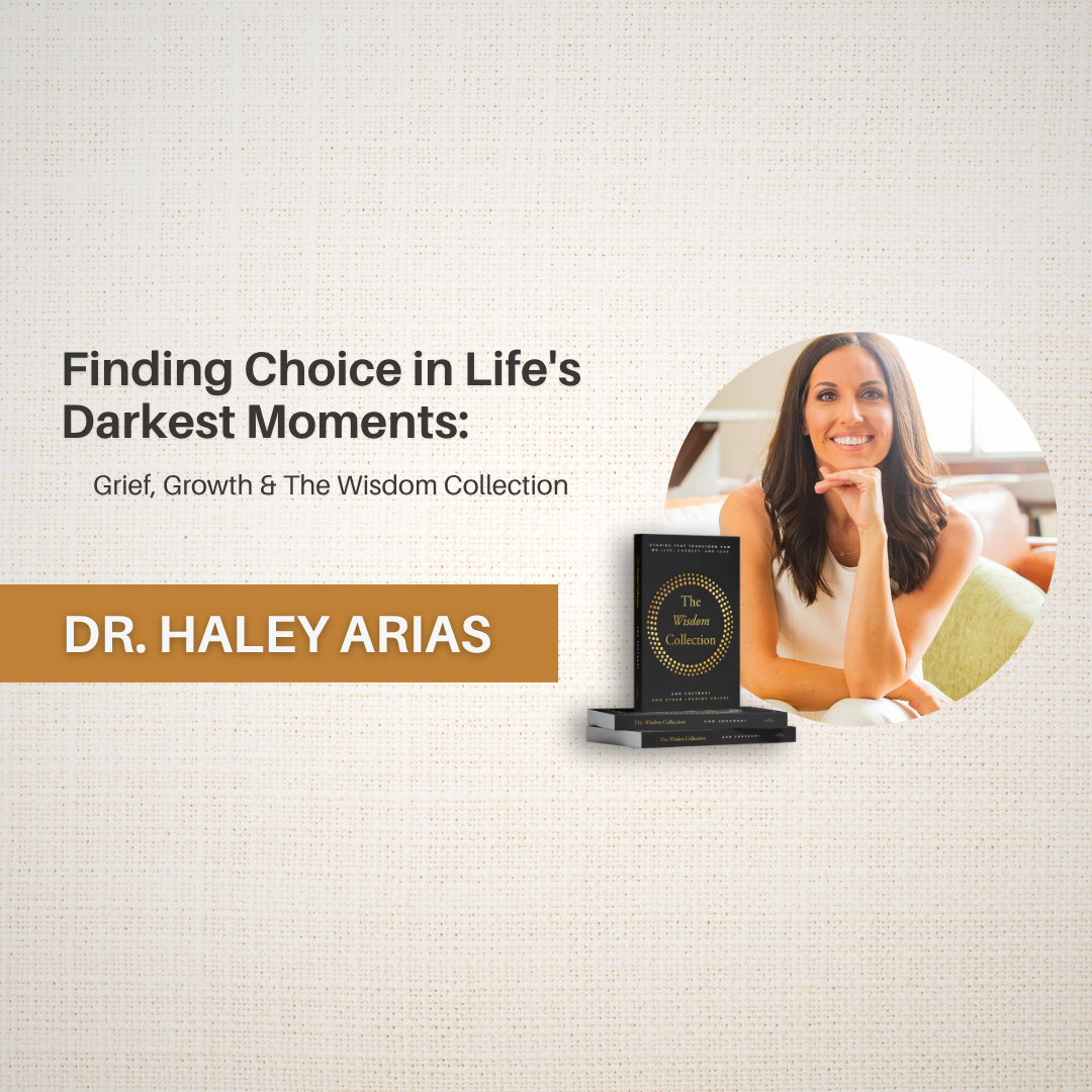 Dr. Haley Arias on a YouTube thumbnail about her chapter on the powerful book The Wisdom Collection