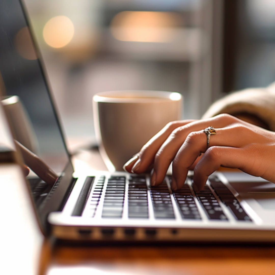 A photo of a laptop used for content mining