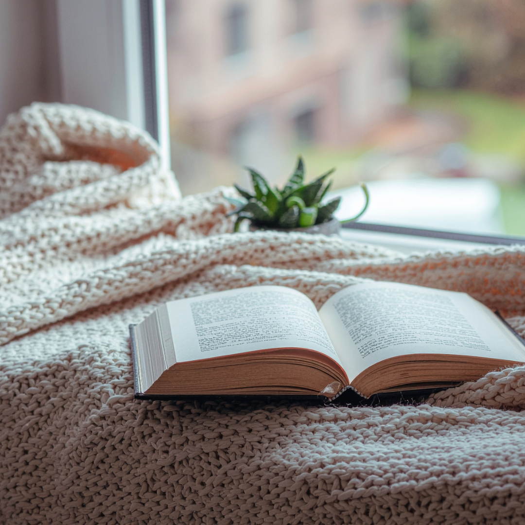 Photo of a book being read while waiting