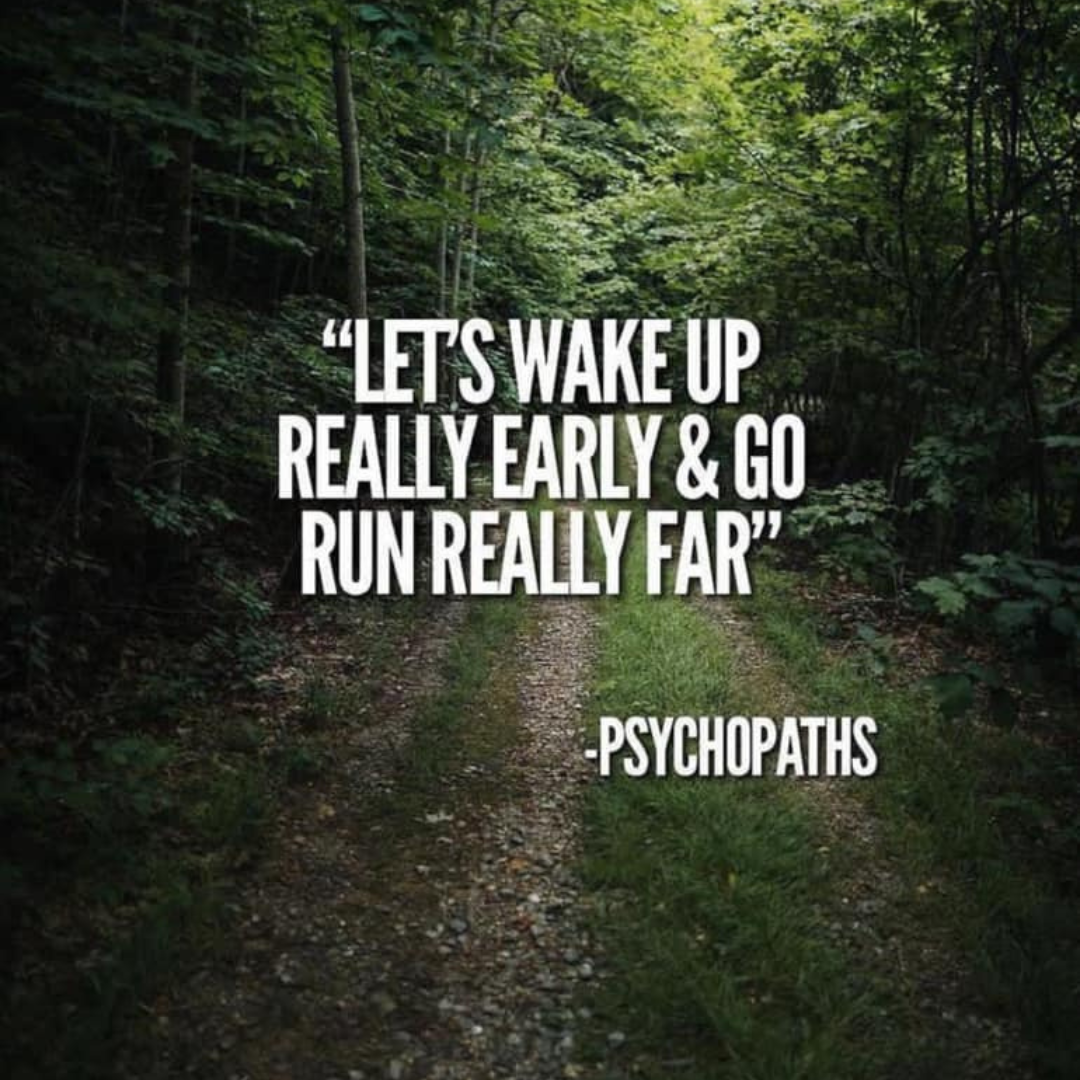 A. quote about going really far and getting lost running.